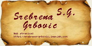 Srebrena Grbović vizit kartica